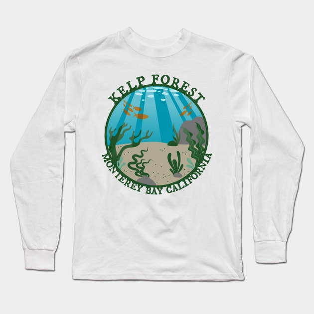 Kelp Forest - Monterey Bay California Long Sleeve T-Shirt by Slightly Unhinged